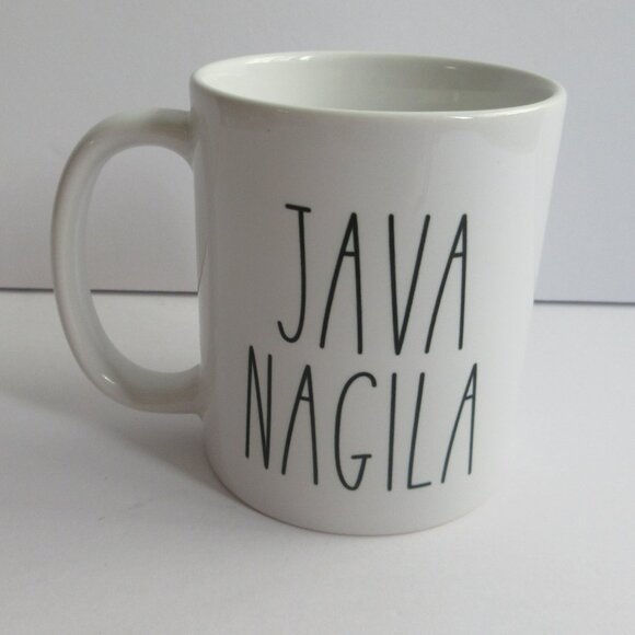 "Java Nagila" Orca Coatings 12 oz White Coffee Mug Judaica Farmhouse Style NEW - Picture 2 of 9